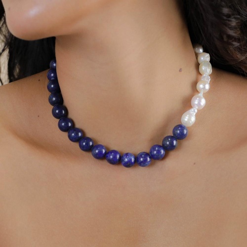 Колье Nature Bijoux, Pacifique, с жемчугом и лазуритом, NB26.1-15-43812 синий фото 2