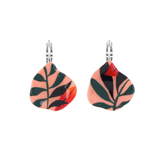 Серьги TARATATA, Amazone, с цветной смолой и росписью, TT-E26-02707-105 розовый