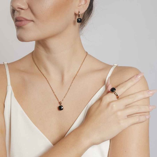 Серьги Qudo Firenze jet 300140 BW/RG фото 4