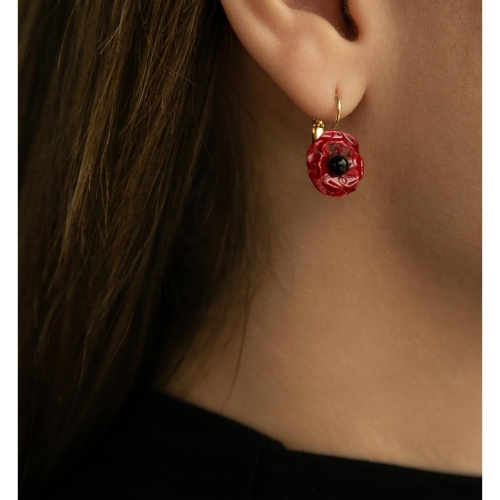 Серьги TARATATA, Carmen, смола, слюдяной порошок, обсидиан, TT-W25-04734-203 красный фото 3