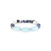 Браслет Nature Bijoux, Arctique, стрейч, содалит, говлит, аквамарин, NB25.1-13-44103 синий