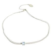 Колье Catherine Bijoux, Geometric shine, с кристаллом, CB26.1-5676AS голубой