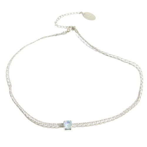 Колье Catherine Bijoux, Geometric shine, с кристаллом, CB26.1-5676AS голубой