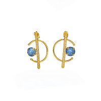 Серьги Catherine Bijoux, Half moon, с кристаллом, CB25.1-5356FG голубой