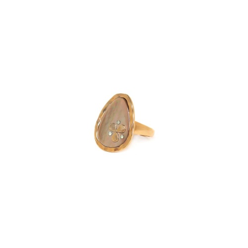 Кольцо Franck Herval, Colombine, перламутр, кристаллы Swarovski, FH24.1-19-63460 золотистый