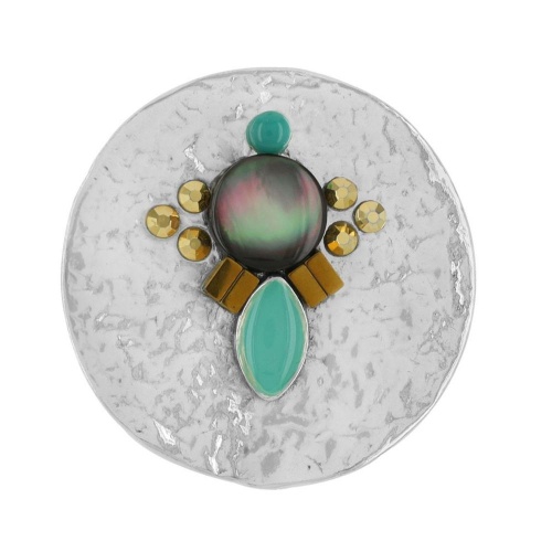 Кольцо TARATATA, Celeste, разъемное,смола, бусины, стразы, TT-W23-09424-104 бирюзовый