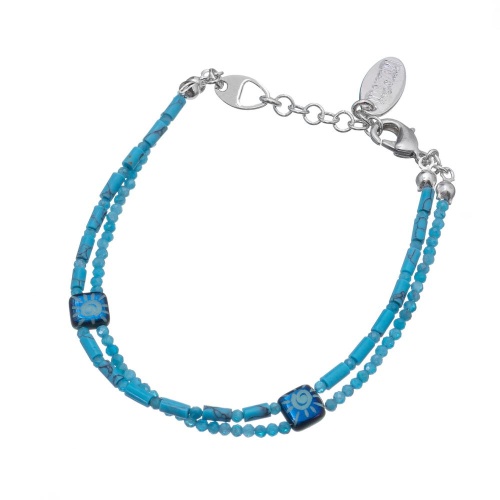 Браслет Lanzerotti, Atlantide, с говлитом, апатитом и мурано, LZ-23.03-110 голубой