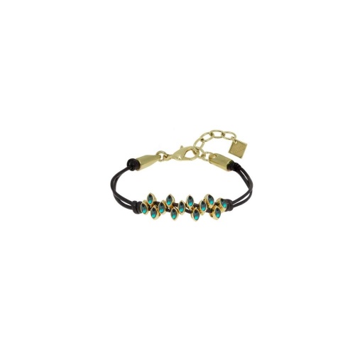 Браслет VIDDA, Navette, кожаный, с кристаллами Swarovski, VD23.2-01633 зеленый