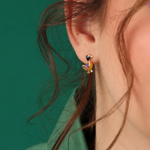 Серьги TARATATA, Jeu De L`oie, асимметричные, с цветной смолой, TT-H24-01902-20M золотистый фото 3