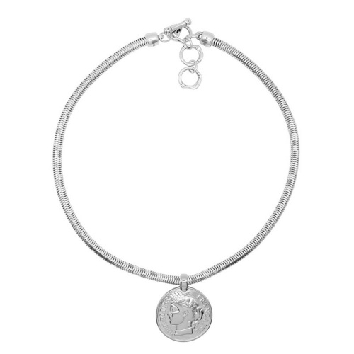 Колье Ciclon, Emilie, с монетой, металл, CN-245805 серебристый