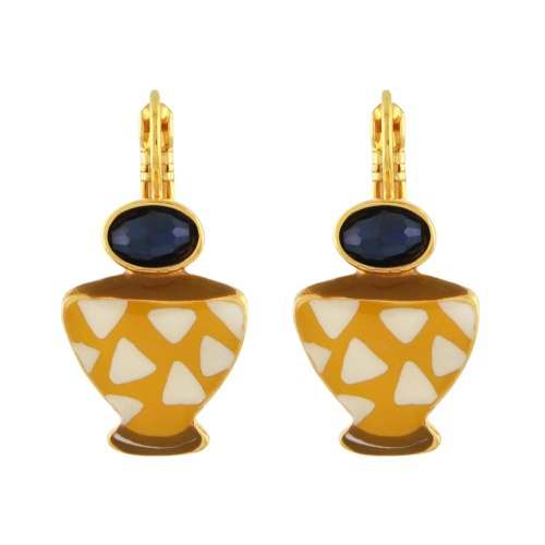 Серьги TARATATA, Cannelle, с цветной смолой и стеклянными бусинами, TT-E24-01702-20Y желтый