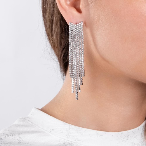 Серьги Moon Paris, Bohemia, удлиненные, с кристаллами, MB-24.05-002 серебристый фото 2