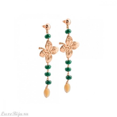 Серьги Ester Bijoux Четырёхлистник O02-RG BR