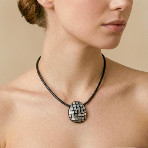 Колье Nature Bijoux, Rivoli, с перламутровой мозайкой, NB26.2-15-43902 серый фото 2
