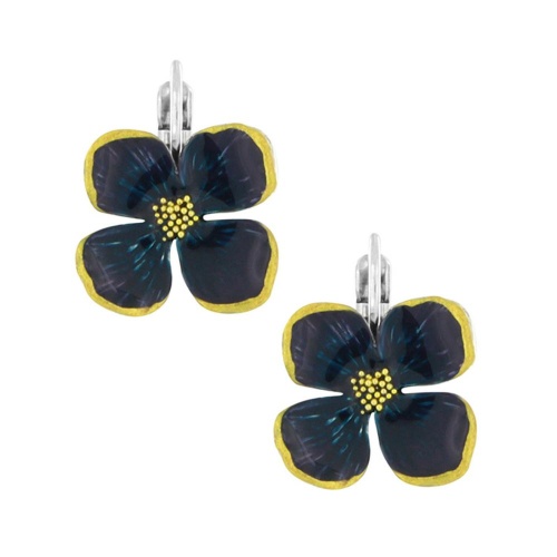 Серьги TARATATA, Hortensia, смола, золотая краска, микрошарики, TT-H25-13706-104 синий