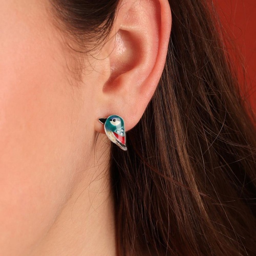 Серьги TARATATA, Woody, с цветной смолой, TT-H24-10978-104 синий фото 3