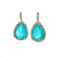 Серьги Estrosia, с кристаллом параиба, ES-ORO4-10A бирюзовый