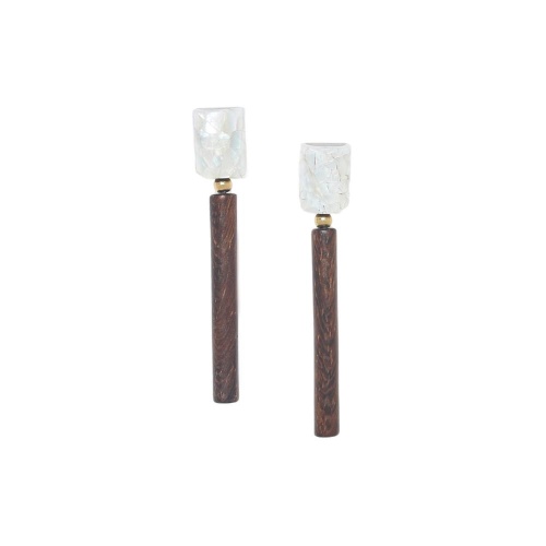 Серьги Nature Bijoux, Okawa, с перламутром и деревом роблес, NB26.1-12-90595 коричневый фото 2