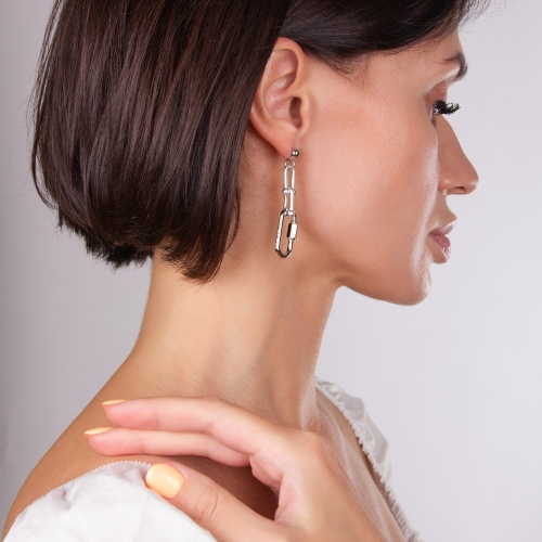 Серьги Moon Paris, Ringo, "Новый стиль", MR-22.04-123 серебристый фото 3