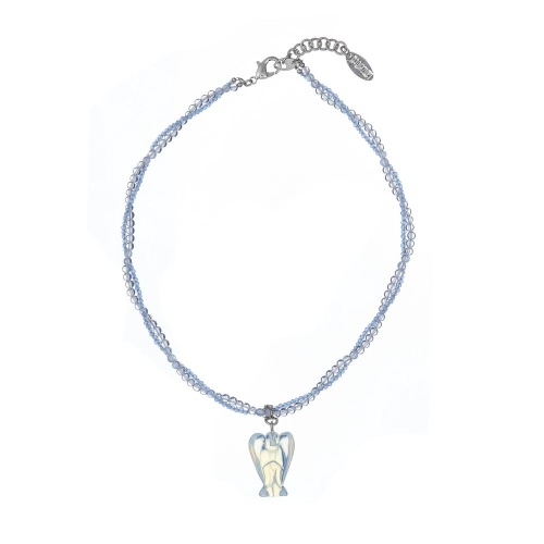 Колье Lanzerotti, Hello babe!, двойное, лунный камень, кристаллы, ангел, LZ-25.07-212 голубой