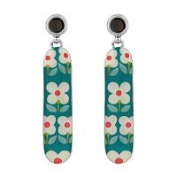 Серьги TARATATA, Tweed, асимметричные,с цветной смолой,гематитом, TT-W24-06972-104 синий