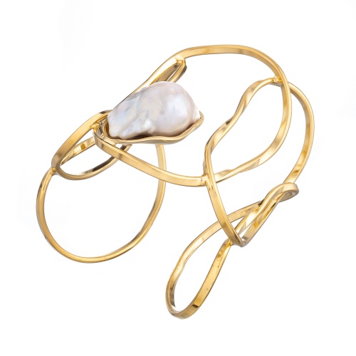 Браслет Katerina Vassou, Dream, кафф, с жемчугом, KV23-307646G золотистый фото 4