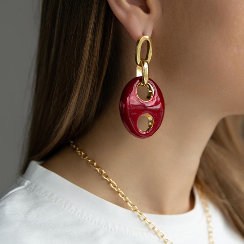 Серьги Francesca Bianchi, с эмалью, FB25.2-BSOR21 красный фото 2