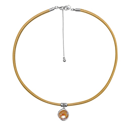 Колье Fiore Luna Light Grey D. / Beige Leather, B1902.2.1 BW/S