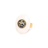 Кольцо Nature Bijoux, Karakorum, разъемное, кость, далматинская яшма, NB22.1-19-24390 белый