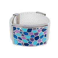 Браслет Fiore Luna на кожаном белом ремешке, CB00992-4 BL