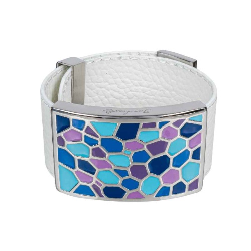 Браслет Fiore Luna на кожаном белом ремешке, CB00992-4 BL