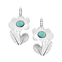 Серьги TARATATA, Opium, с окрашенным нефритом, TT-H25-11792-10T бирюзовый