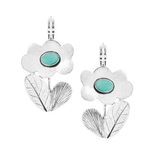 Серьги TARATATA, Opium, с окрашенным нефритом, TT-H25-11792-10T бирюзовый