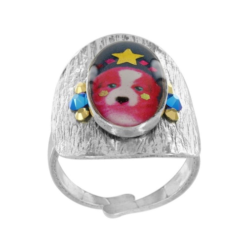 Кольцо TARATATA, Tootoo, разъемное,со смолой,стразами и блестками, TT-W23-10425-104 синий