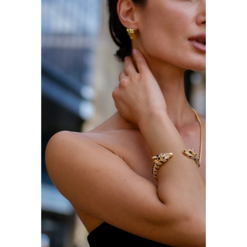 Браслет Moon Paris, кафф, анималистический дизайн, Mo-Y25.06-029.65 золотистый фото 4