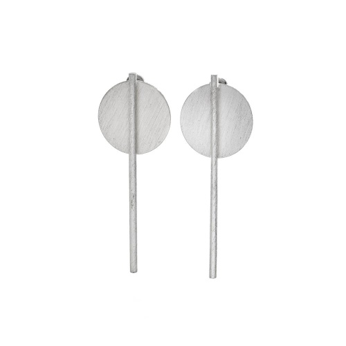 Серьги Dansk Copenhagen, Vanity, с диском и стержнем, DNSK26.1-3C2407020 серебристый