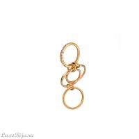 Кольцо Dansk Copenhagen, Joy Waterproof, с фианитами, DNSK25.2-1W2507015 золотистый, 16,5