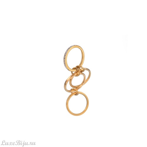 Кольцо Dansk Copenhagen, Joy Waterproof, с фианитами, DNSK25.2-1W2507015 золотистый, 16,5