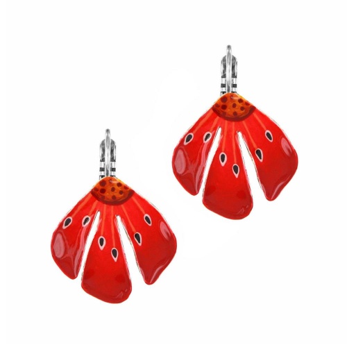 Серьги TARATATA, Borneo, с цветной смолой и росписью, TT-H26-01702-103 красный