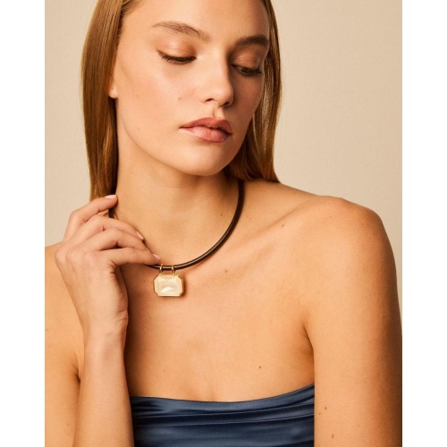 Колье VIDDA, Lily, кожаное, с кристаллом Swarovski, VD25.2-02085 хрустальный фото 2