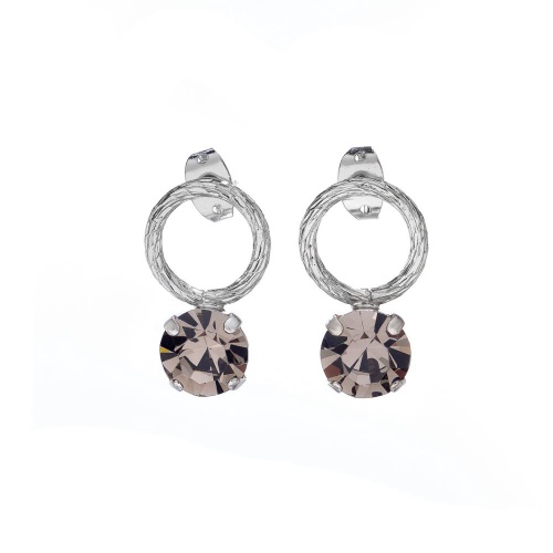 Серьги Catherine Bijoux, More is more for crystals, с кристаллом, CB25.1-5325FS серый фото 2