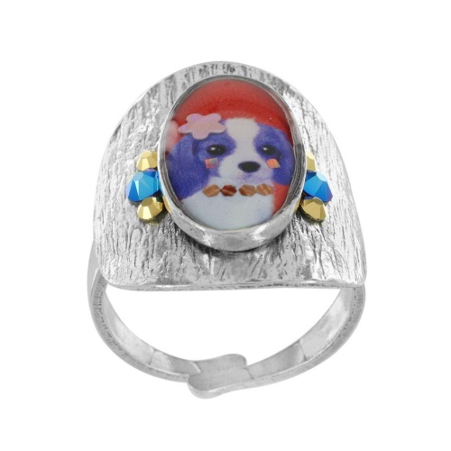 Кольцо TARATATA, Tootoo, разъемное,со смолой,стразами и блестками, TT-W23-10425-100 оранжевый