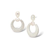 Серьги Nature Bijoux, Bora Bora, с прессованным песком и жемчугом, NB26.2-12-90805 серый