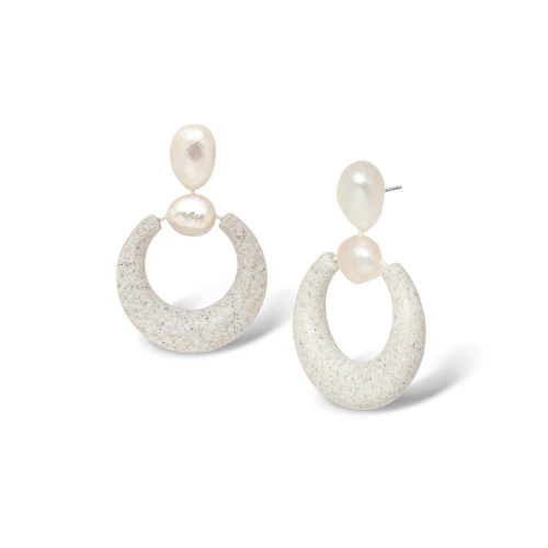 Серьги Nature Bijoux, Bora Bora, с прессованным песком и жемчугом, NB26.2-12-90805 серый