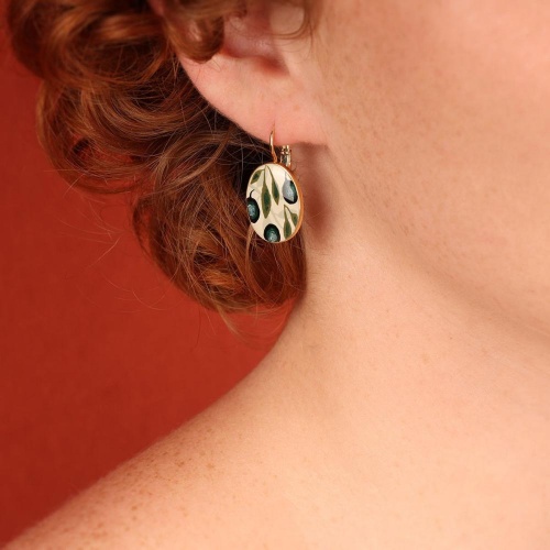 Серьги TARATATA, Olive, с цветной смолой и узорами, TT-W25-02715-20M золотистый фото 2