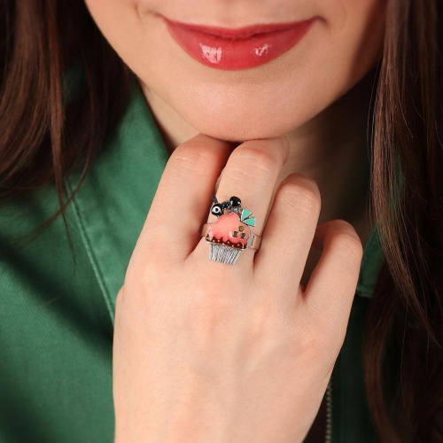 Кольцо TARATATA, Chapardeuse, разъемное, со смолой, бусинами и нитью, TT-H24-07414-105 розовый фото 4