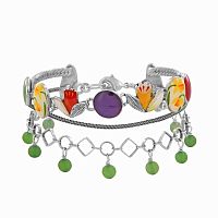 Браслет TARATATA, Jonquille, цветная смола, агат, порошок слюды, TT-W24-01301-10M серебристый