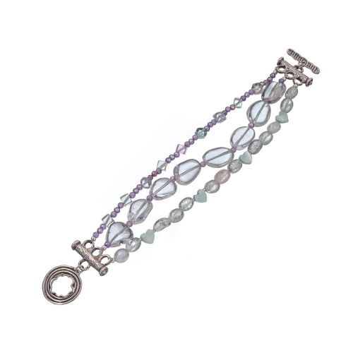 Браслет Lanzerotti, Ispirazione, аметист, флюорит, кварц, перламутр, LZ-24.10-401 сиреневый