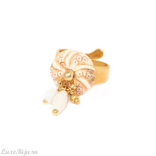 Кольцо Nature Bijoux, Ivory, кость, говлит, перламутр жемчужный, NB22.1-19-24367 белый