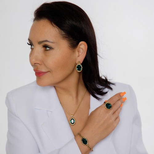 Кольцо Qudo TIVOLA UNICA big (G/P) Emerald 54, 686944 фото 4